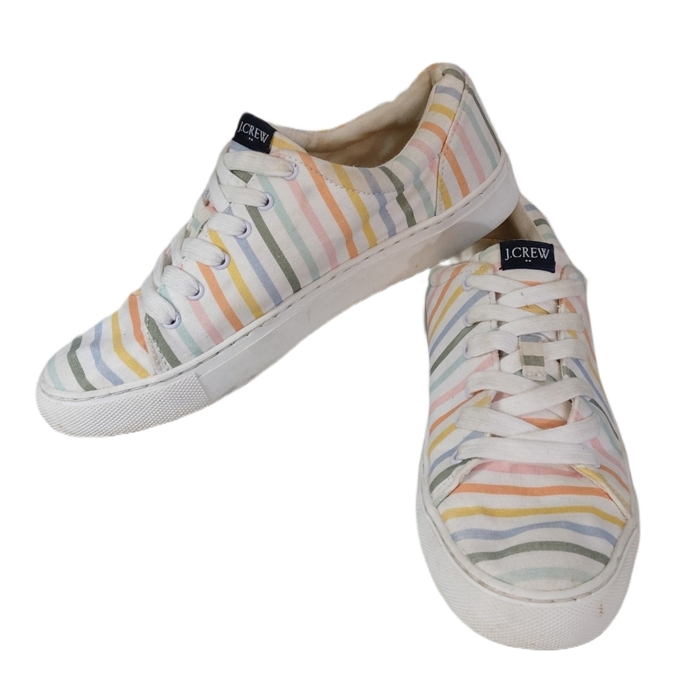 J. Crew Multicolor Striped Sneakers Women's Size 6
